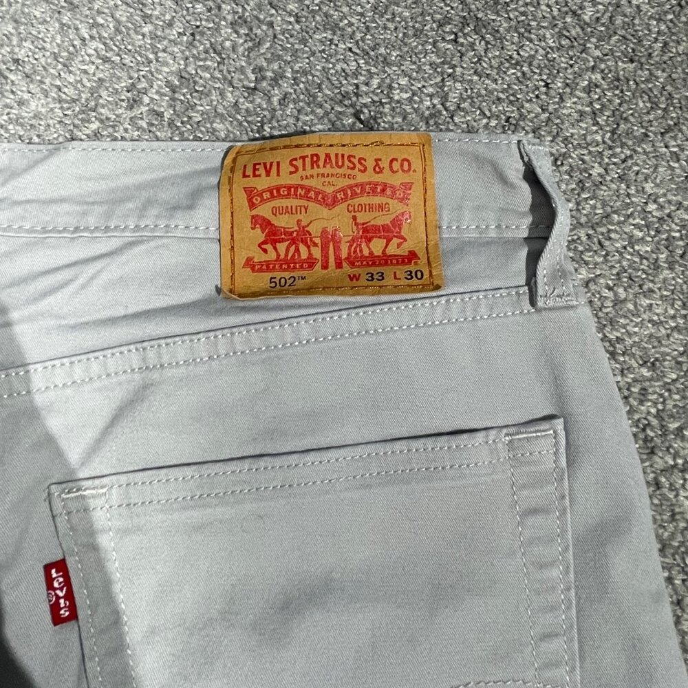 Levi's 502 Tapered Pants, Light Gray, Men's Size 33x30 - Picture 6 of 7